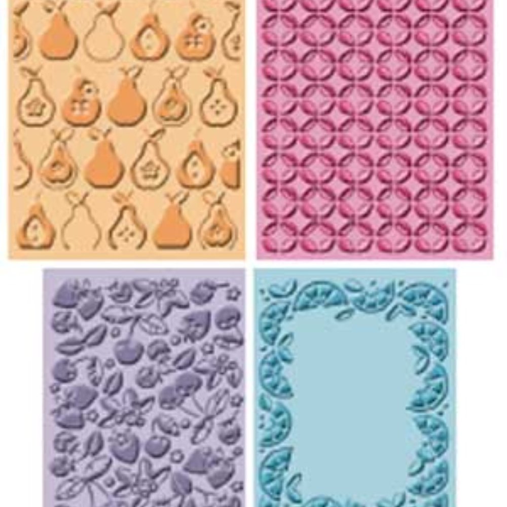 Cuttlebug 4-pc embossing folders - PRESERVES
